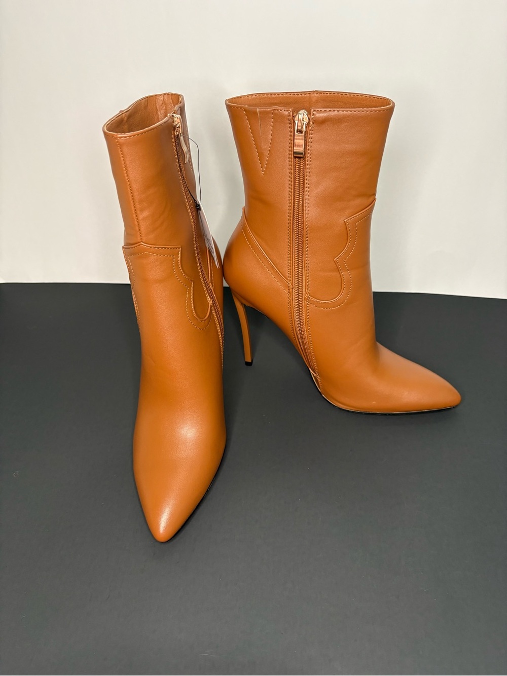 London Rag Jenner Mocca Western Stiletto Ankle Boots US 9 NWT